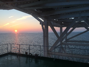 Offshore calm sea sunset